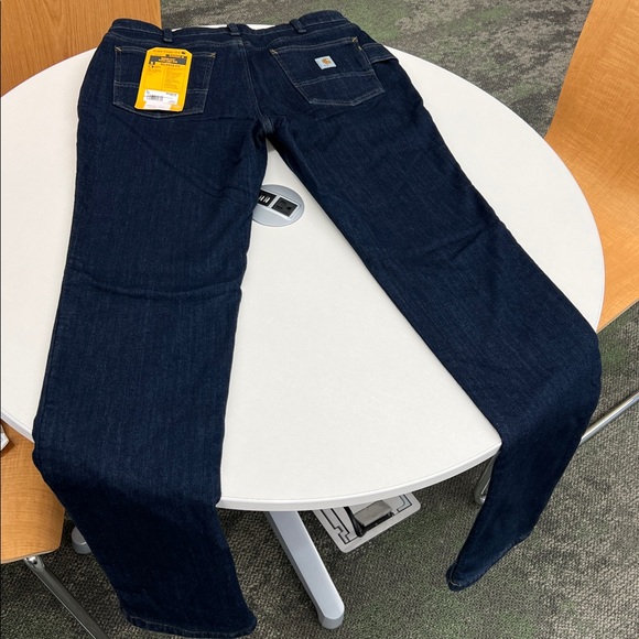 NEW Carhartt women’s rugged flex fleece lined jean relaxed fit size 8 tall long - Picture 6 of 9